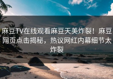 麻豆TV在线观看麻豆天美炸裂！麻豆网页点击揭秘，热议网红内幕细节太炸裂