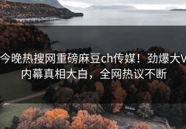 今晚热搜网重磅麻豆ch传媒！劲爆大V内幕真相大白，全网热议不断