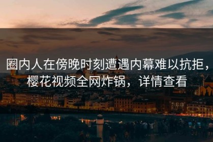 圈内人在傍晚时刻遭遇内幕难以抗拒，樱花视频全网炸锅，详情查看