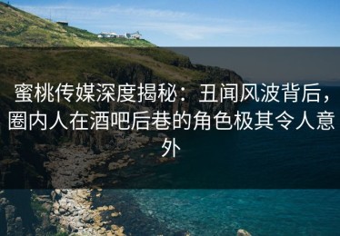 蜜桃传媒深度揭秘：丑闻风波背后，圈内人在酒吧后巷的角色极其令人意外