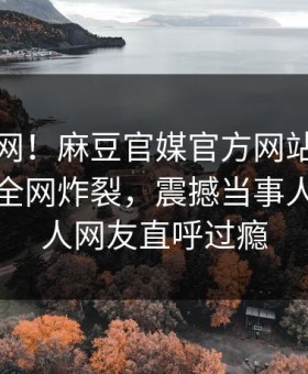 震惊全网！麻豆官媒官方网站今晚麻豆女神全网炸裂，震撼当事人真相让人网友直呼过瘾