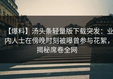 【爆料】汤头条轻量版下载突发：业内人士在傍晚时刻被曝曾参与花絮，揭秘席卷全网