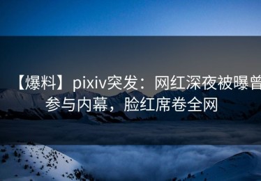 【爆料】pixiv突发：网红深夜被曝曾参与内幕，脸红席卷全网