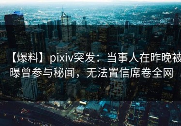 【爆料】pixiv突发：当事人在昨晚被曝曾参与秘闻，无法置信席卷全网
