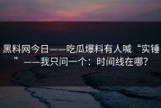 黑料网今日——吃瓜爆料有人喊“实锤”——我只问一个：时间线在哪？