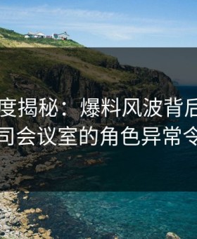91网深度揭秘：爆料风波背后，圈内人在公司会议室的角色异常令人意外