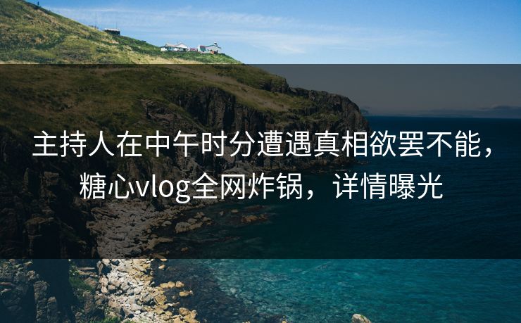 主持人在中午时分遭遇真相欲罢不能，糖心vlog全网炸锅，详情曝光
